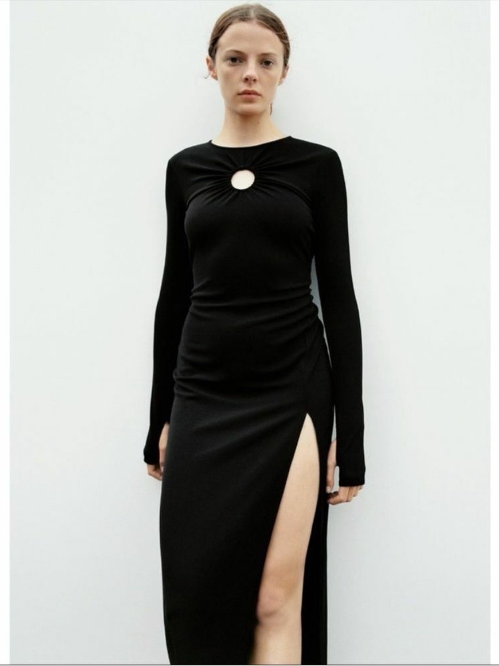 Zara Black Maxi Bodycon Dress size small NWT